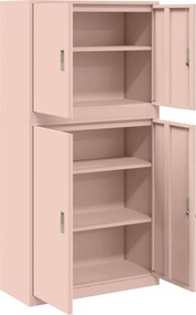 vidaXL Ντουλάπι αποθήκευσης 2 τμχ. Ροζ 90 x 40 x 175 εκ Ατσάλι