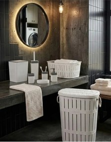 Stewehome Σετ μπάνιου 7 τεμαχίων με καλάθι ρούχων 65 Lt και σετ 5 τεμαχίων μπάνιου Λευκό
