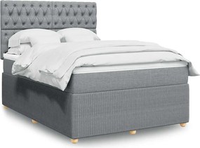 vidaXL Κρεβάτι Boxspring με Στρώμα Αν. Πράσινο 160x200εκ Υφασμάτινο