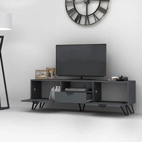 Έπιπλο τηλεόρασης Jasmine Megapap χρώμα ανθρακί 170x35x50εκ.