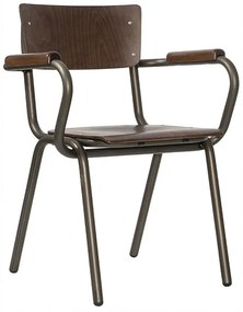 Καρέκλα School/P-W 02-00-1060 48x57x83cm Anthracite-Walnut