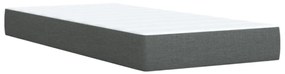 vidaXL Κρεβάτι Boxspring με Στρώμα Σκούρο Γκρι 90x200 εκ. Υφασμάτινο