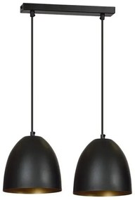 Κρεμαστό Φωτιστικό Οροφής 2xE27 Ατσάλι LENOX Made in Poland Emibig-410/2-Μαύρο-Χρυσό 410/2