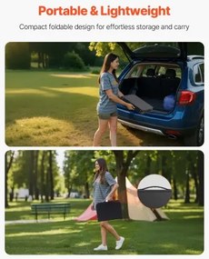 VEVOR 60cm Folding Portable Camping Table Aluminum Picnic Table Indoor Outdoor