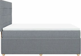 vidaXL Κρεβάτι Boxspring με Στρώμα Αν. Πράσινο 160x200εκ Υφασμάτινο