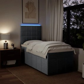 vidaXL Κρεβάτι Boxspring με Στρώμα Ανοιχτό Γκρι 80x200 εκ. Υφασμάτινο