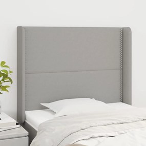 Κεφαλάρι με Πτερύγια Ανοιχτό Γκρι 93x16x118/128 εκ. Υφασμάτινο 3119422