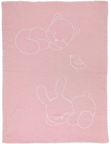 Κουβερτάκι Βρεφικό Πλεκτό N485340 75x100cm Pink-Beige Nattou Αγκαλιάς 75x100cm Πολυέστερ