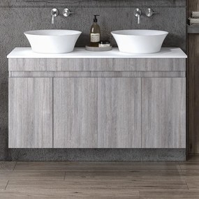 Πάγκος μπάνιου με Νιπτήρα OMEGA 120 Grey Oak 120x46x60 εκ.