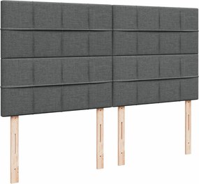 vidaXL Κρεβάτι Boxspring με Στρώμα Σκούρο Γκρι 200x200 εκ. Υφασμάτινο
