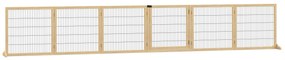Περίφραγμα ασφαλείας για κατοικίδια, για σκύλους, ξύλο πεύκου, αναδιπλούμενο, 432 x 36 x 70 cm, Φυσικό