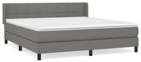 ΚΡΕΒΑΤΙ BOXSPRING ΜΕ ΣΤΡΩΜΑ ΣΚΟΥΡΟ ΓΚΡΙ 180X200 ΕΚ ΥΦΑΣΜΑΤΙΝ 3129730