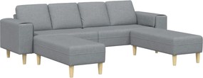 vidaXL Καναπές σαλονιού 3 pcs Ανοιχτό γκρι Πολυεστέρας