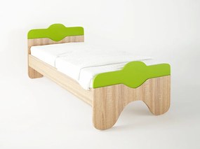 Intrahome Κρεβάτι "TAZ" μονό σε χρώμα δρυς-λαχανί 90x190 Intrahomesa-00652184