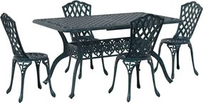 vidaXL Σέτ φαγητού για κήπο 5 pcs Πράσινο Αλουμίνιο