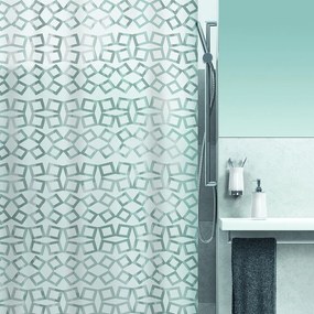 Κουρτίνα Μπάνιου Πλαστική Grid Silver 180x200 - Spirella