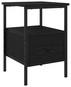 vidaXL Κομοδίνο με συρτάρι Μαύρη δρυς 34 x 36 x 50 εκ