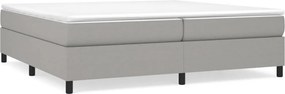 vidaXL Κρεβάτι Boxspring με Στρώμα Ανοιχτό Γκρι 200x200 εκ. Υφασμάτινο