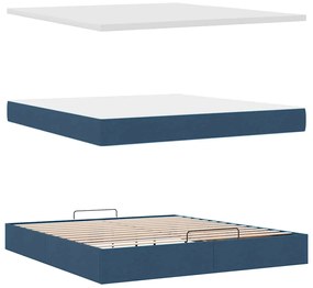 Οθωμανικό κρεβάτι με στρώμα μπλε 180x200cm ύφασμα 3313264