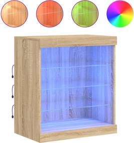 vidaXL Ντουλάπι με LED Sonoma Δρυς 60,5x37x67 εκ.