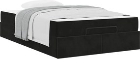 vidaXL Σκελετός κρεβατιού με στρώμα 2 pcs Μαύρο Βελούδο