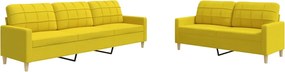 vidaXL Σετ Σαλονιού 2 Τεμαχίων Αν. Κίτρινο Υφασμάτινο