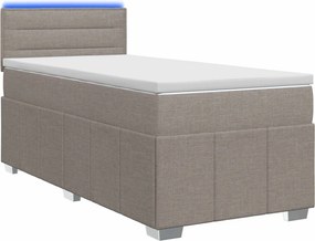 vidaXL Κρεβάτι box spring με στρώμα Taupe 80 x 200 cm Ύφασμα
