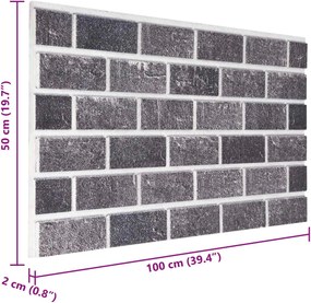 vidaXL Πάνελ τοίχου 10 τμχ. 100 x 50 cm Μαύρο και Γκρι Αφρός EPS