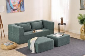 Διθέσιος Καναπές Κρεβάτι Πράσινο VILORO 90x200x75