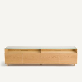 Έπιπλο τηλεόρασης hifi XL, 4 πόρτες, γυάλινη επιφάνεια Walor