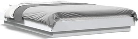 vidaXL Πλαίσιο Κρεβατιού με LED Λευκό 120x190 εκ Επεξεργ. Ξύλο