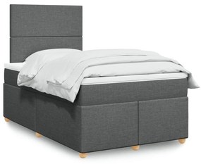 ΚΡΕΒΑΤΙ BOXSPRING ΜΕ ΣΤΡΩΜΑ ΣΚΟΥΡΟ ΓΚΡΙ 120X200 ΕΚ. ΥΦΑΣΜΑΤΙΝΟ 3291241