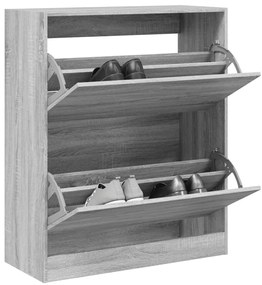 vidaXL Παπουτσοθήκη Γκρι Sonoma 80x34x96,5 εκ. από Επεξεργ. Ξύλο