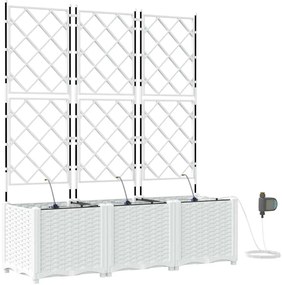 vidaXL Ζαρντινιέρες κήπου Λευκό 120 x 40 x 142 cm Ατσάλι