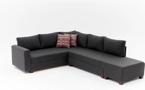 Corner Sofa-Bed Aly Right - Anthracite Anthracite