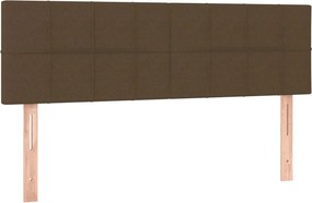 vidaXL Κρεβάτι Boxspring με Στρώμα Σκούρο Καφέ 140x200 εκ Υφασμάτινο