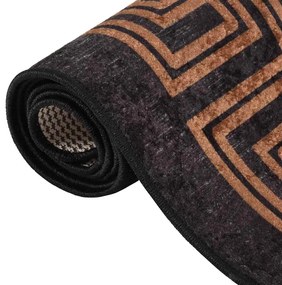 vidaXL Χαλί Πλενόμενο Μαύρο / Χρυσό 80 x 300 εκ.