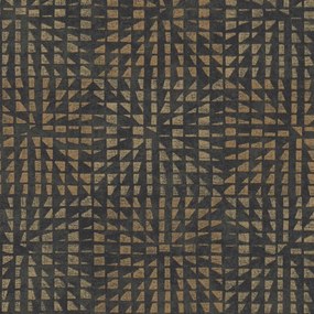 Ταπετσαρία Τοιχου Vintage Shapes Ανθρακί 383522 0.53cm x 10.05m