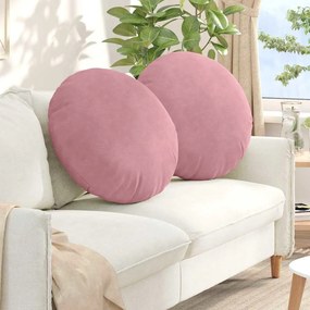 vidaXL Μαξιλάρια καθισμάτων 2 pcs Ροζ Ø60 x 21 εκ Βελούδο