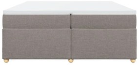 Κρεβάτι Boxspring με Στρώμα Taupe 200x200 εκ. Υφασμάτινο - Μπεζ-Γκρι