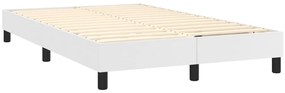 vidaXL Κρεβάτι Boxspring με Στρώμα Λευκό 120x200εκ.από Συνθετικό Δέρμα
