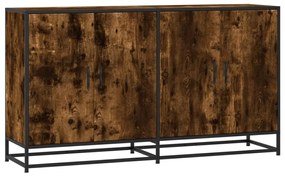 vidaXL Sideboard Καπνιστή δρυς 134x35x76 cm Ξύλινη κατασκευή