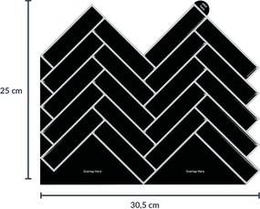 Αυτοκόλλητο Πλακάκι 3D (30.5x25) L-C Malda Black 1770139
