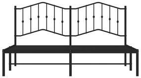 vidaXL Πλαίσιο Κρεβατιού με Κεφαλάρι Μαύρο 183 x 213 εκ. Μεταλλικό