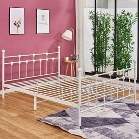 Κρεβάτι Μεταλλικό Jacinda 150x200 εκ. Λευκό Χρώμα
