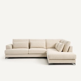 Γωνιακός καναπές-κρεβάτι δεξιά γωνία, με μπουκλέ υφή, Marsile