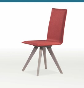 Ξύλινη-υφασμάτινη καρέκλα Wolly κεραμιδί-καφέ 92,5x43,5x45x44cm, FAN1234