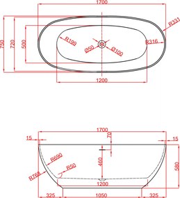 Sparke Pure 03 - Μπανιέρα Ελεύθερης Τοποθέτησης 170x75 εκ.