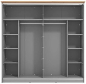 Ντουλάπα Valencia 220 Γκρί - Artisan Oak - Γκρί Μάτ 220x62.5x214 εκ. 220x62.5x214 εκ.