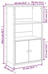 Ντουλάπι Sonoma Δρυς 62 x 32 x 103,5 εκ. από Επεξεργασμένο Ξύλο - Καφέ